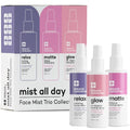 Natural Outcome Face Mist Trio Set - Hydrating, Mattifying & Calming Facial Sprays with Rosewater, Hyaluronic Acid & Lavender