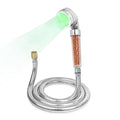 Socila LED Sprayer Head Color Changing for Shampoo Bowl Salon, Spray Head High Pressure Auto Color Changing For Dry & Frizz Hair With Stainless Steel Hose 1/2" to 1/4 Nut