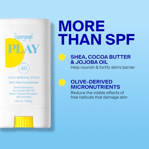 Mineral Sunscreen Stick SPF 50 - Water-Resistant Face Sunblock 0.67 oz Pack of 2