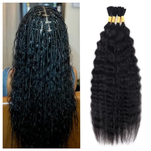16 Inch Wet and Wavy Human Braiding Hair No Weft for Boho & French Braid - Super Wave (#1b)
