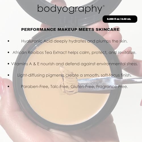 Bodyography Silk Cream Foundation ? Medium/Dark | Hydrating, Weightless Liquid Cream Foundation with Hyaluronic Acid & African Rooibos Tea | Medium-to-Full Coverage, Luminous Finish