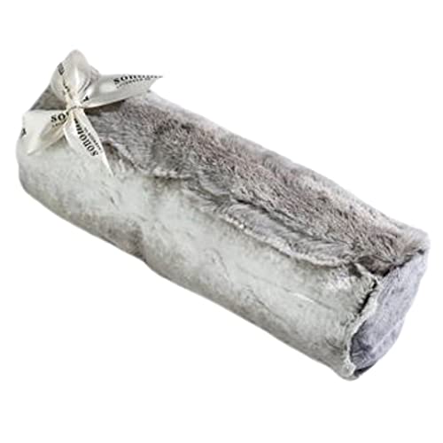 Sonoma Lavender, Lavender Bolster Roll, Microwaveable, Hot/Cold Neck Pillow, Soothing and Relaxing Pain Relief for Neck, Low Back or Behind The Knees, (Angora Platinum)