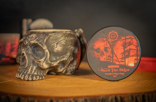 Men's Shaving Kit with Skull Lather Bowl and Natural Shaving Cream