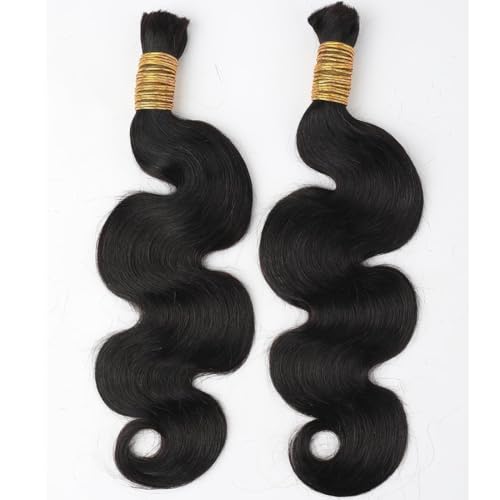 16 Inch Human Braiding Hair Body Wave Bulk for Boho Braids - No Weft, 100g