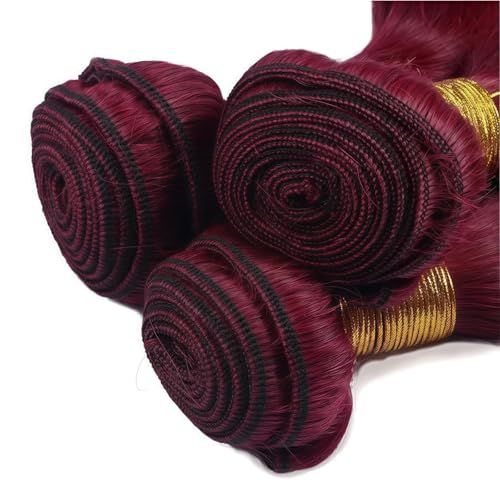 Blonde 99J Burgundy Straight Human Hair Extensions 8-12 Inch 3 Bundles