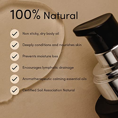 Urban Veda Soothing Body Oil | COSMOS Certified Body Massage Oil for Sensitive Skin | Organic Vitamin E Oil & Sweet Almond Oil for Skin | Calming and Soothing Body Oil for Women and Men | 3.40 Fl oz
