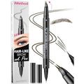 iMethod Curved Eyebrow Pen - Eyebrow Pencil, Brow Pencil 2-in-1 Dual-Ended Microblading Eyebrow Pen with Micro-Fork-Tip and Precise Brush-Tip Create Natural Hair-Like Brows, Last All-Day, Dark Brown