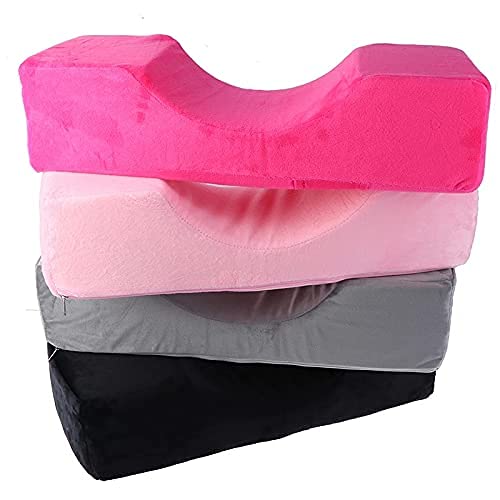 WILL Lash Pillow Neck Support Eyelash Pillow Soft Grafting Eyelashes Memory Foam Eyelash Extension Pillow Makeup Salon With Pocket (Black)