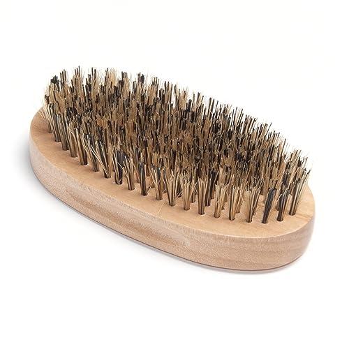 Diane Reinforced Boar Bristle Military Wave Brush for Men and Barbers ? Hard Bristles for Thick to Coarse Hair ? Use for Detangling, Smoothing, Wave Styles, Restore Shine and Texture