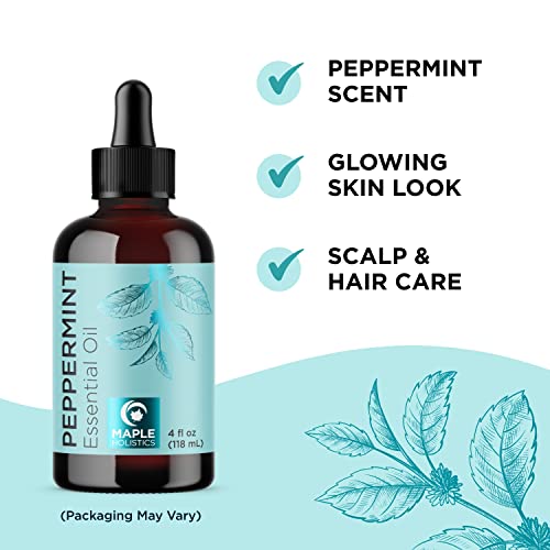 Peppermint & Rosemary Hair Growth Oil Set - Nourishing Hair Treatment Oils 4 Fl Oz