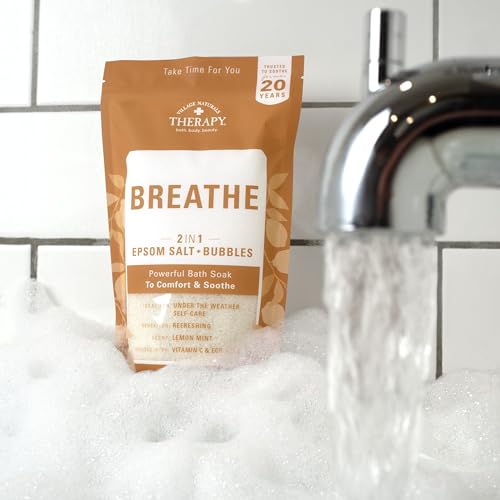 Village Naturals Breathe Foaming Body Soak Lemon Menthol Peppermint 36oz Pack of 2