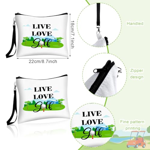 24 Pcs Golf Gift Bag Golf Cosmetic Bags Golf Accessories for Women Men Inspirational Golf Pouch Zipper Golf Toiletry Organizer Golf Wristlet Wallet for Golf Player Golf Lovers Gift,12 Style