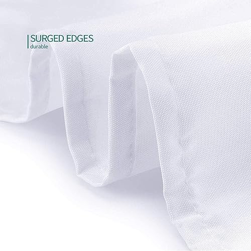 120 Inch White Round Tablecloths 10 Pack for Events & Dining - Surmente Variation