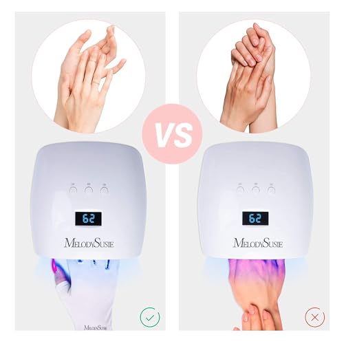 MelodySusie Nail Dust Collector Portable Vacuum Fan with UV Gloves for Gel Nail Lamp