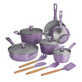 Tramontina Purple 14-Piece Ceramic Non-Stick Cookware Set with Lids