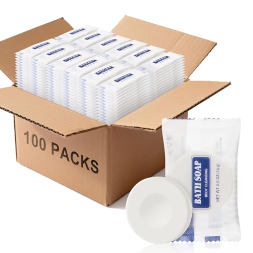 100 Pack Travel Size Bar Soap - Individually Wrapped, 0.5 oz Each - Ideal for Hotels & Travel - Variation of THIS listing