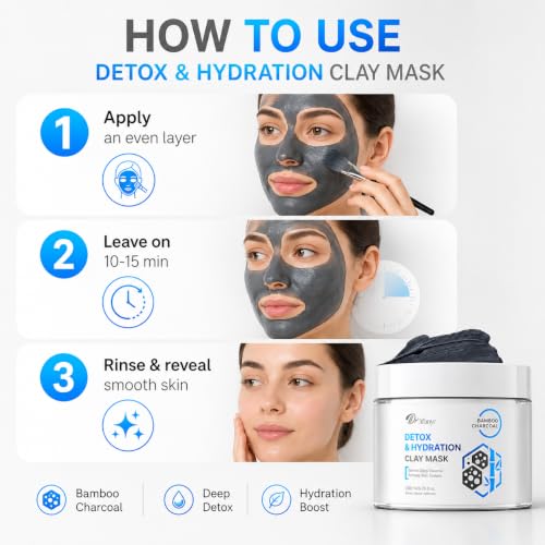Deep Cleansing Clay Mask for Face - Detox & Minimize Pores with Natural Minerals