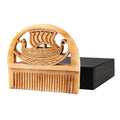 Viking Ox Bone Comb with Drakkar Longship Design - Pocket Beard & Hair Comb