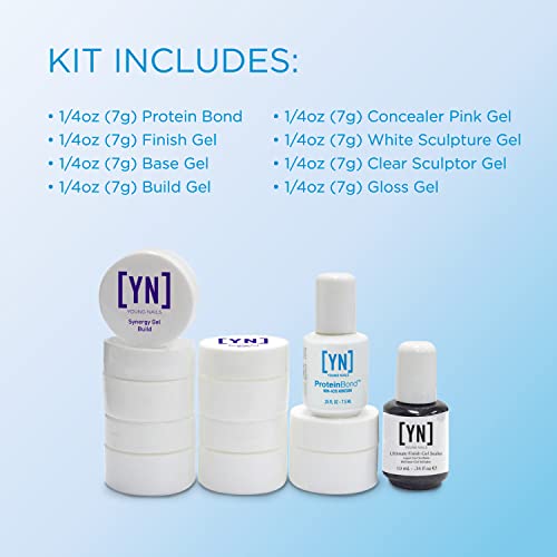 Young Nails Gel Kit - Starter Kit for Home, Beginners & Professionals - Trial Synergy Variation