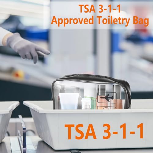 TSA Approved 3-Piece Clear Toiletry Bag Set for Travel & Airport Security
