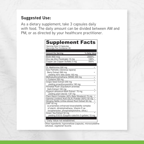 Hair Growth Supplements with Amino Acids & Grape Seed Extract - Vegetarian Capsules