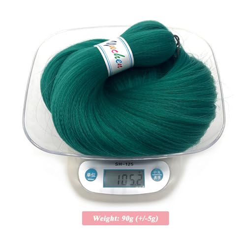 Pre Stretched Green Teal Knotless Braiding Hair 26 Inch - 8 Pack