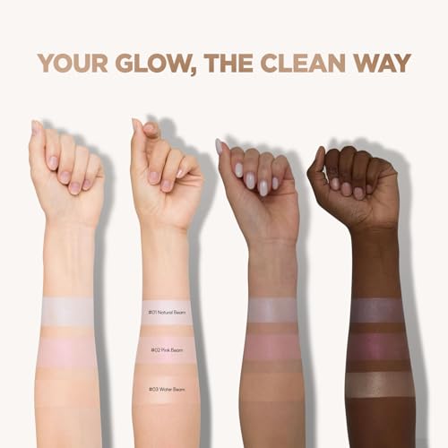Laka Dream Beam Highlighter, 2.8g/0.09oz, Hydrating Powderwith Hyaluronic Acid & Chamomile for Radiant, Long-Lasting Glow, Glass Skin, K-Beauty (#03 Water Beam)