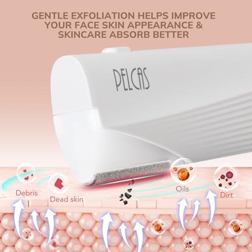 PELCAS Diamond Exfoliating Head Set, 4PCS Dermaplaning Replacement Head for Women Face, Painless Exfoliation & Dead Skin System at Home Only for PELCAS Dermaplaning Tool (BV18-712)-Device Not Included