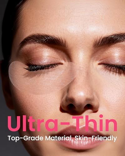 Akissos White Hydrogel Eye Pads for Lash Extensions 100 Pairs Ultra Thin & Secure Adhesion