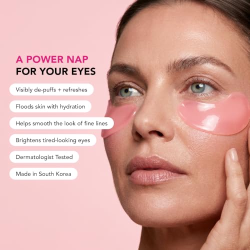 Under Eye Patches with Peptides & Hyaluronic Acid - Brightening & De-Puffing, 20 Patches