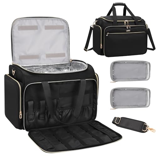 MONSTINA Hairstylist Travel Bag, Extral Large Hairdressing Bag Hair Tools Travel Case with Adjustable Dividers Professional Beauty Hairdresser Accessories Bags for Barber Heat Insulation