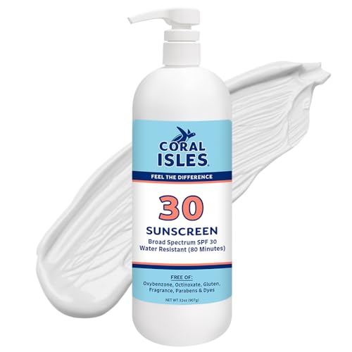 SPF 30 Sunscreen Lotion 32 Fl Oz Bulk Pack - Reef Compliant, Water-Resistant
