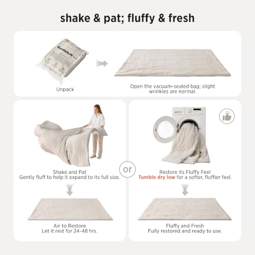 Bedsure Oversized King Comforter Set 3 Pieces White 120x98 Inches – Prewashed and Soft Bedding