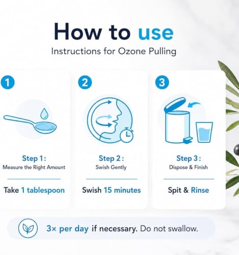 Ozone Olive Oil Pulling Mouthwash with Peppermint Oil - 8.4 oz - Natural Oral Care