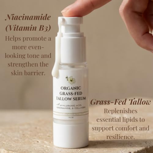 Grass-Fed Beef Tallow Face Serum with Hyaluronic Acid & Jojoba Oil - 1oz