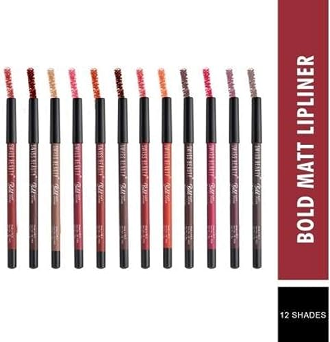 Waterproof Matte Lip Liner Set - 12 Multi Color Creamy Long-Lasting Pencils