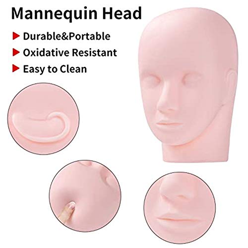 Yimart Pro Mannequin Training Head Cosmetology Eyelash Eye Extension Practice Makeup Face Treatment Tools(standar Head)