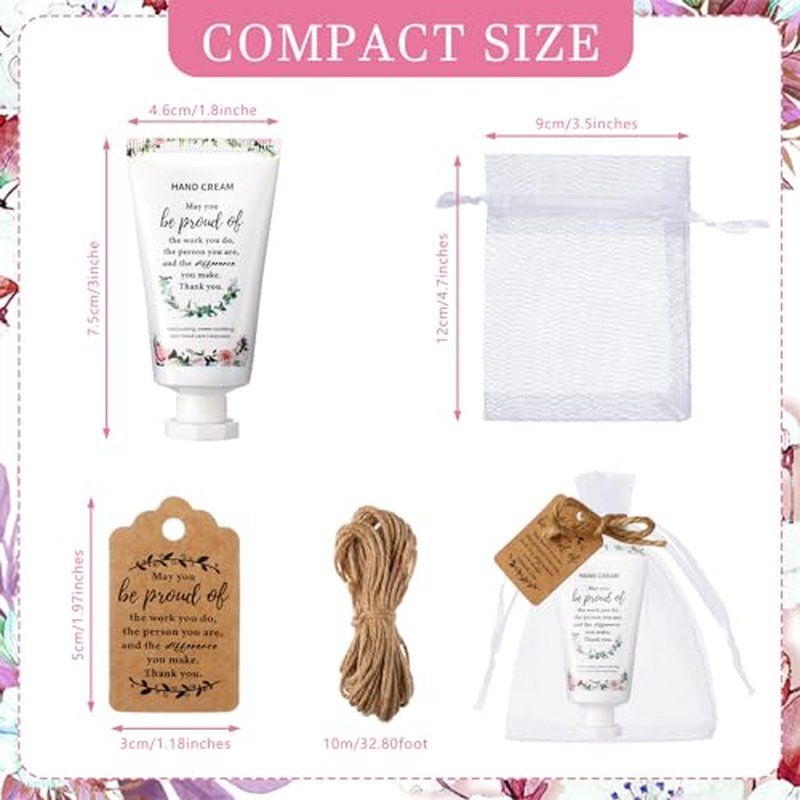 48 Sets Employee Appreciation Gifts Thank You Team Gifts Hand Mini Lotion Bulk Inspirational Travel Size Hand Cream for Employee Staff Coworker Team Teacher Party Favors(Cute)