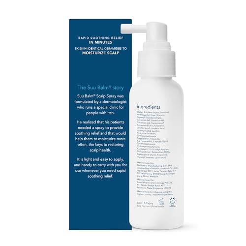 Itchy Scalp Treatment Spray with Menthol & Ceramides for Dandruff & Psoriasis – 3.38 Fl Oz
