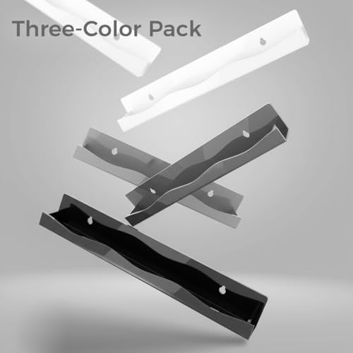 YMVV Monochrome 6 Pack Wall Mounted Nail Polish Racks - 15 Inch Shelves in White Gray Black