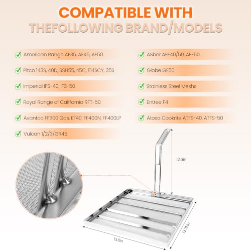Large Commercial Deep Fryer Filter 550 Micron 304 Stainless Steel, Extend Oil Life 40%, Replacement for Dean Frymaster Pitco Avantco