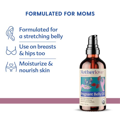 Motherlove Pregnant Belly Oil - Organic Vegan 4 oz Moisturizing & Nourishing