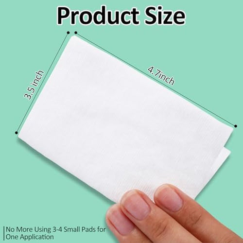 10 Pack 500 Pcs Extra Large Cotton Cleansing Pads, 3.5 x 4.5'' Cotton Pad, Ultra Soft Large Facial Cleansing Square Bulk for Face Daily Skin Care Toner Makeup Remover, 50 White Square Per Bag