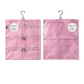 On-The-Go Organizer, 7 Clear Vinyl Pockets, Hanging Travel Case for Makeup and Accessories, 13.5 x 16 inches (Cotton Candy, Small)