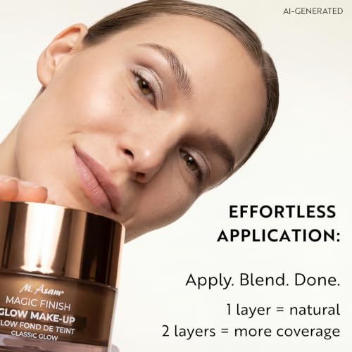 Glow Make-up Mousse Classic Glow 1.01 Fl.oz. - Radiant 4-in-1 Primer, Foundation & Highlighter