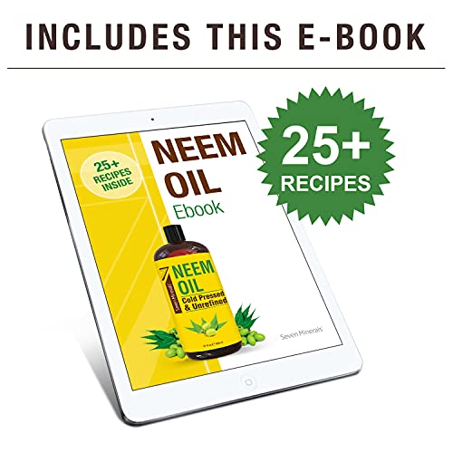 Pure Neem Oil for Skin Hair Plants - Cold Pressed Non-GMO 32oz Bottle