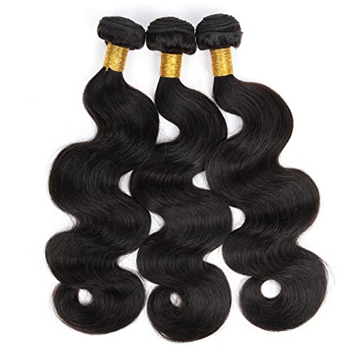 Black Human Hair Bundles - 1 Bundle 12A Brazilian Virgin Body Wave 100G - Unprocessed Natural Black Hair Extension (Variation of THIS listing: Black Human Hair Bundles-1 / 18)