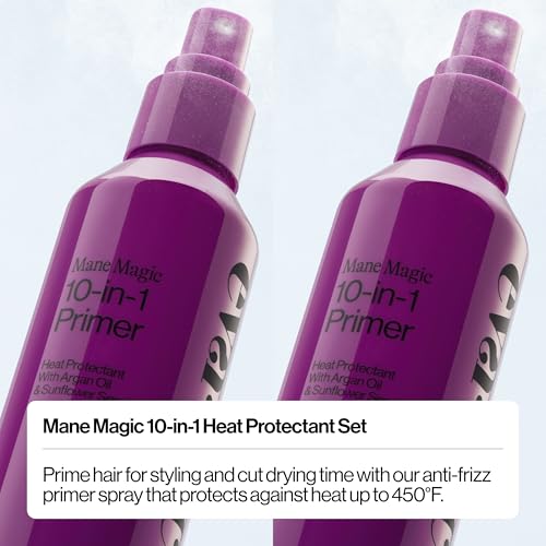 Mane Magic 10-in-1 Heat Protectant Spray Set for Medium & Thick Hair - 2 Pack, Vanilla Scent