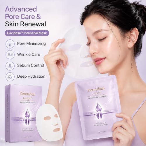 Pore Refining Hydrating Sheet Mask Set - 3 Sheets for Skin Care, Wrinkle & Sebum Control