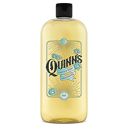 Quinn's Pure Castile Organic Unscented Liquid Soap 32 oz Alcohol Free Lavender Witch Hazel with Aloe Vera 16oz